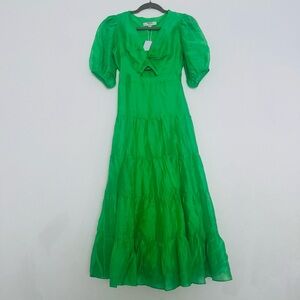 EVER NEW Petite Irina Twist Front Midi Dress in Chlorophyll Size 2